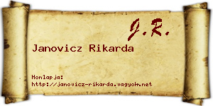 Janovicz Rikarda névjegykártya